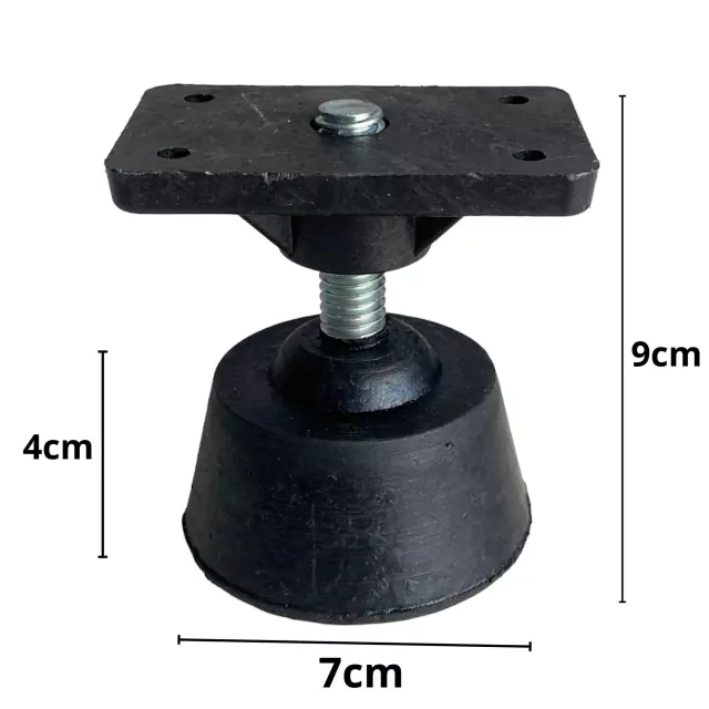 Pé Nivelador de Borracha 4un para Mesas de Sinuca e Bilhar medidas